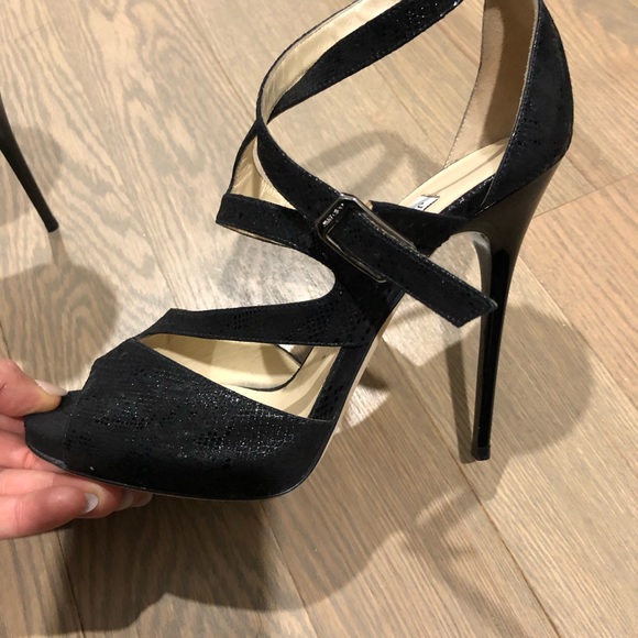 Jimmy Shoo black heels with a little shimmer. - Picture 2 of 6